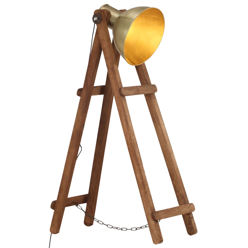 Vloerlamp E27 massief mangohout messingkleurig is nu te koop bij PeponiXL, paradijselijk wonen!