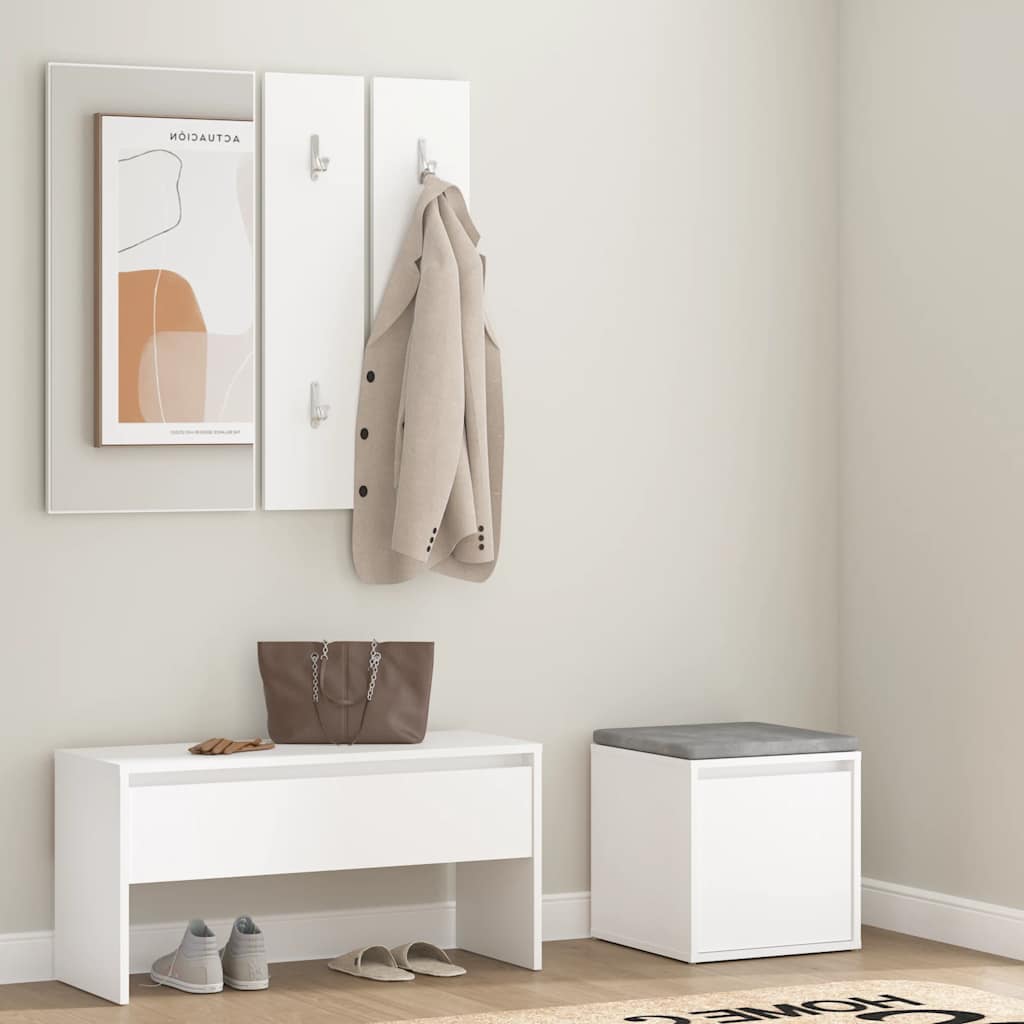 Garderobe set bewerkt hout wit is nu te koop bij PeponiXL, paradijselijk wonen!