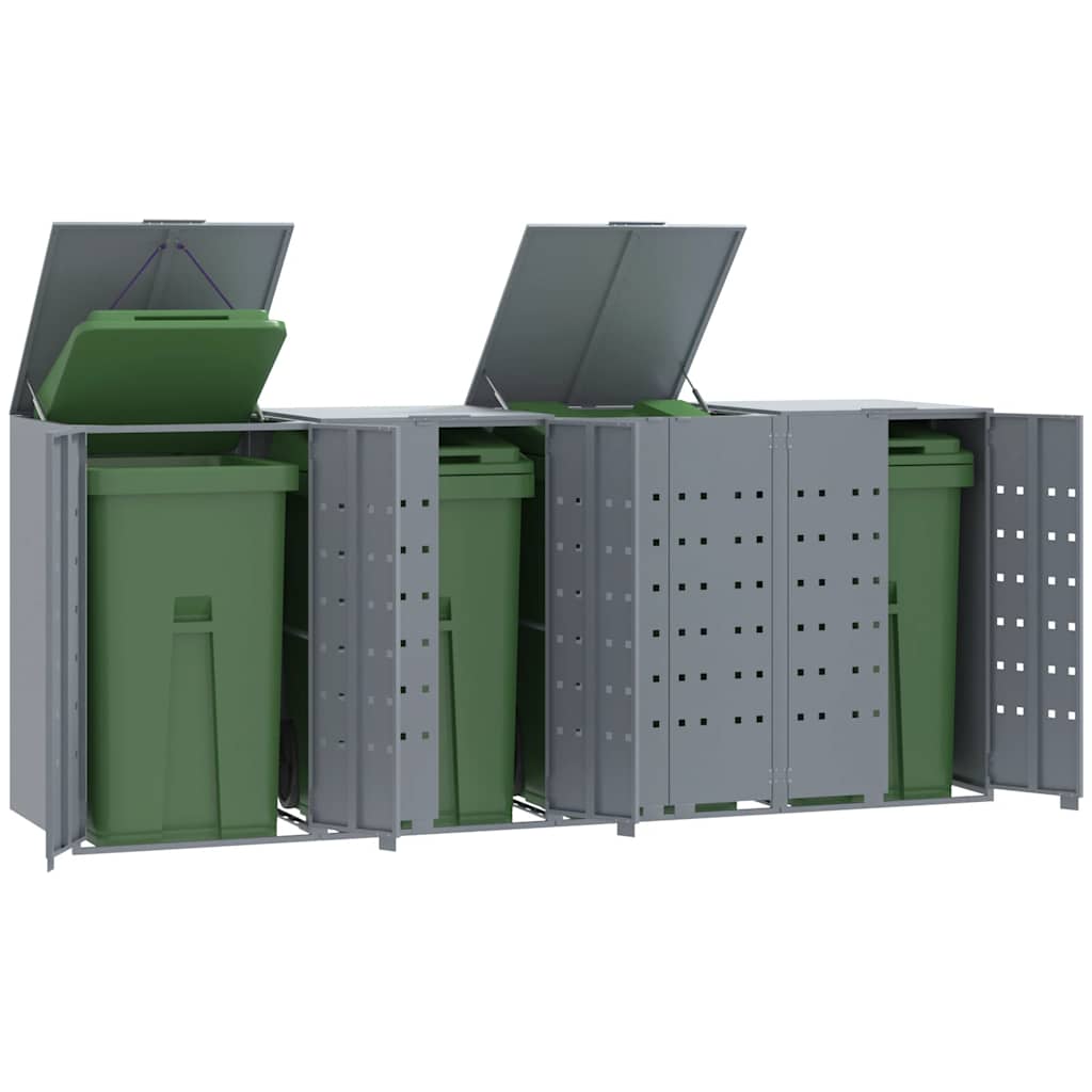 Containerberging voor 4 containers 276x79x117 cm staal grijs is nu te koop bij PeponiXL, paradijselijk wonen!