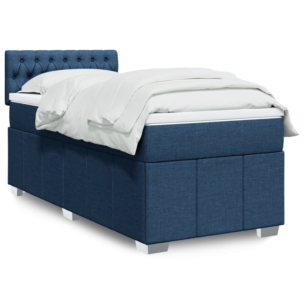 Boxspring met matras stof blauw 100x200 cm is nu te koop bij PeponiXL, paradijselijk wonen!