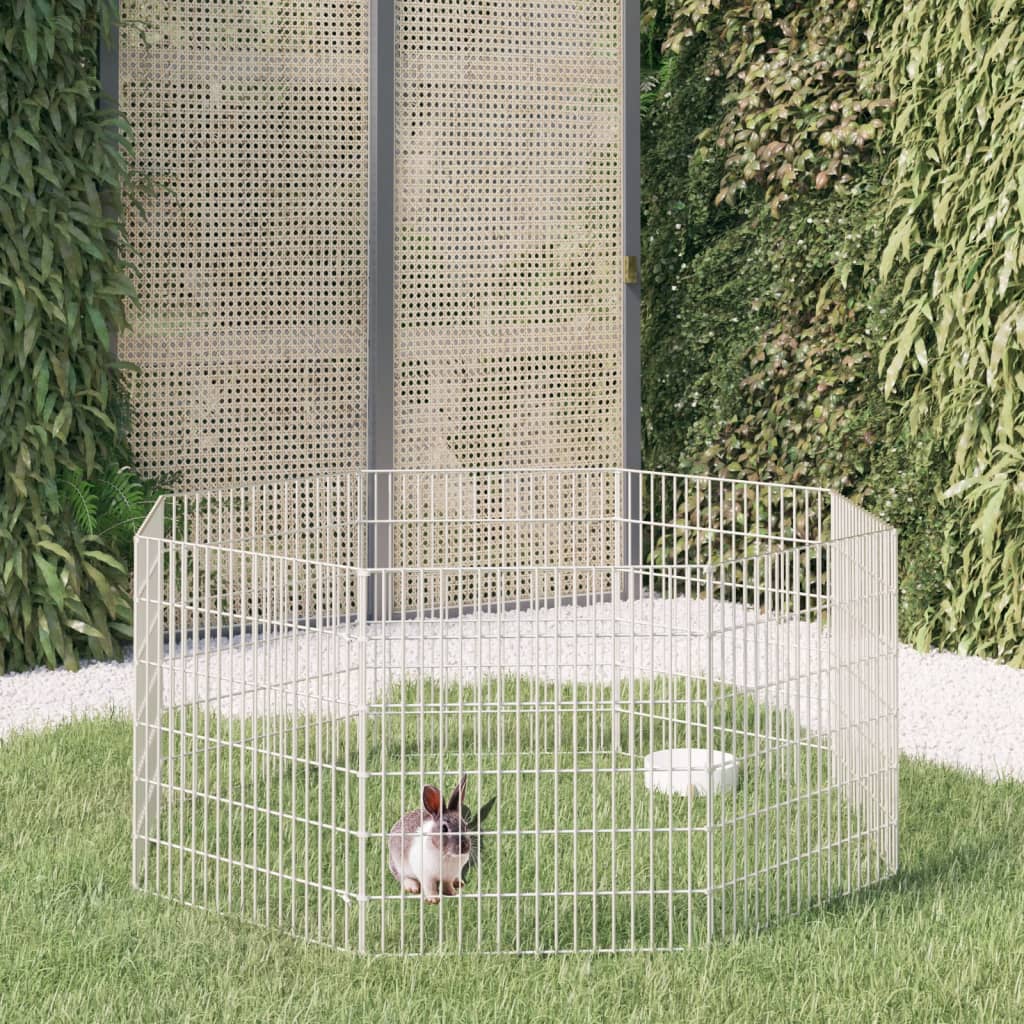 Dierenverblijf 8 panelen 54x60 cm gegalvaniseerd ijzer is nu te koop bij PeponiXL, paradijselijk wonen!