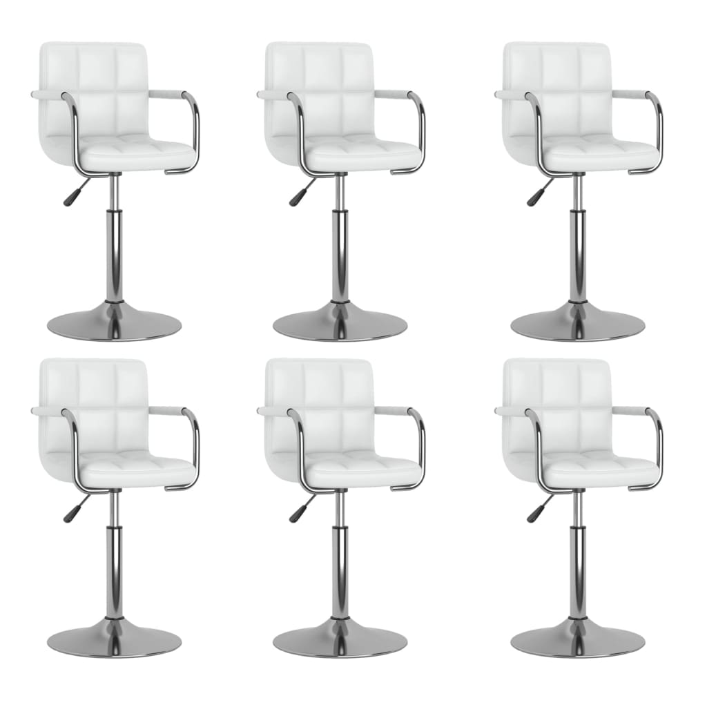 Eetkamerstoelen draaibaar 6 st kunstleer wit is nu te koop bij PeponiXL, paradijselijk wonen!