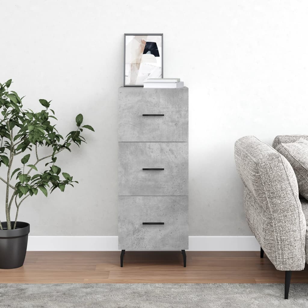 Dressoir 34,5x34x90 cm bewerkt hout betongrijs is nu te koop bij PeponiXL, paradijselijk wonen!