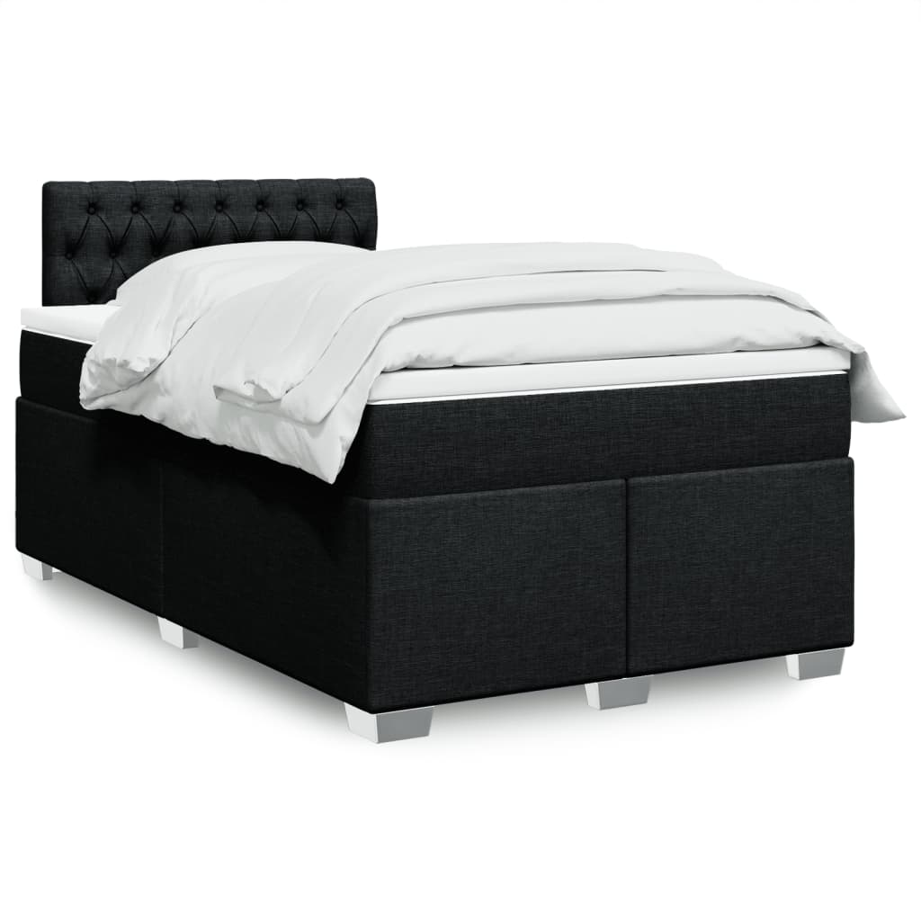Boxspring met matras stof zwart 120x200 cm is nu te koop bij PeponiXL, paradijselijk wonen!