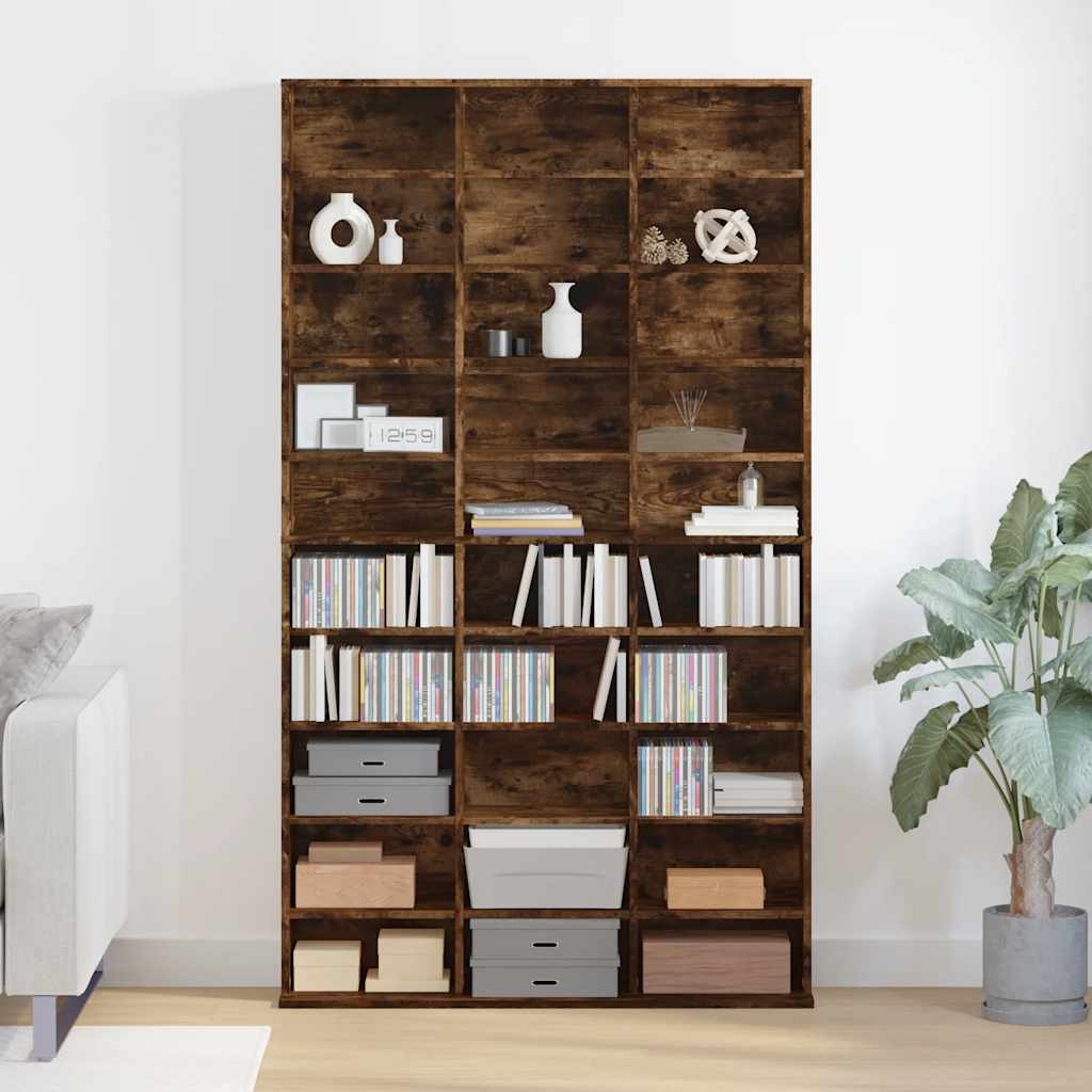Cd-kast 102x23x177,5 cm bewerkt hout gerookt eikenkleurig is nu te koop bij PeponiXL, paradijselijk wonen!