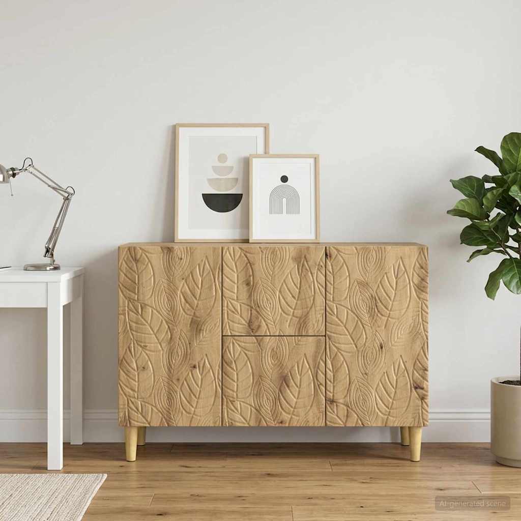 Dressoir Artisanaal eiken 89 x 34,5 x 60 cm Bewerkt hout is nu te koop bij PeponiXL, paradijselijk wonen!