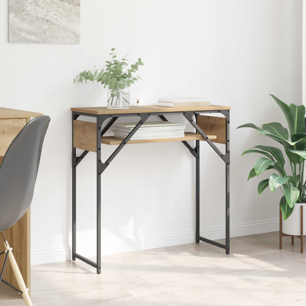 Consoletafel Artisan Eiken Bewerkt hout 75x30x75cm is nu te koop bij PeponiXL, paradijselijk wonen!