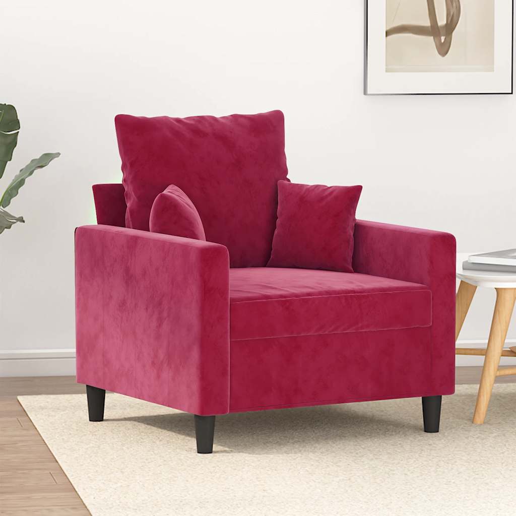Fauteuil 60 cm fluweel wijnrood is nu te koop bij PeponiXL, paradijselijk wonen!