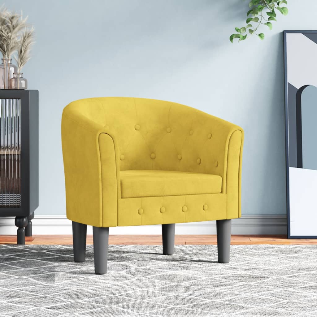 Kuipstoel fluweel geel is nu te koop bij PeponiXL, paradijselijk wonen!
