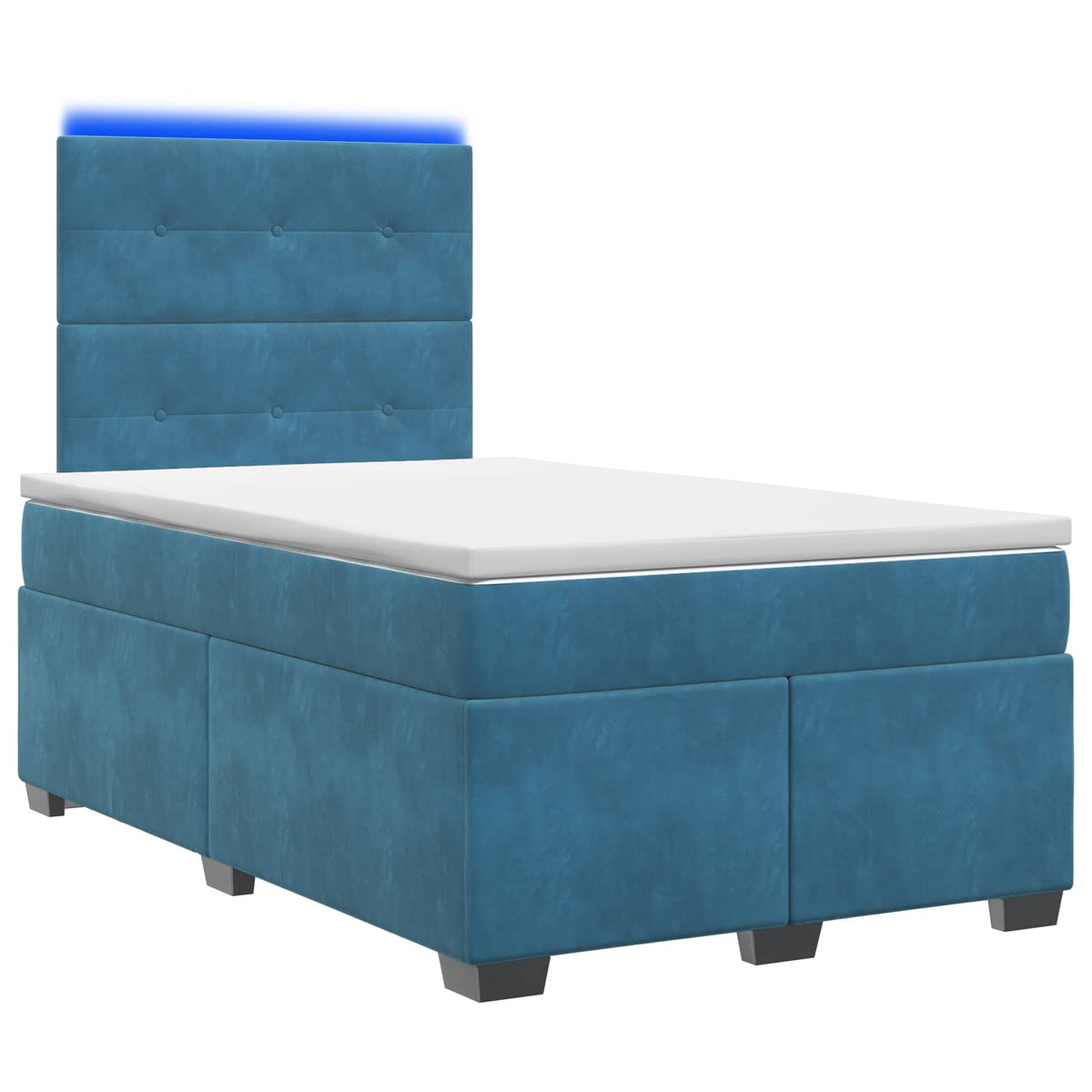 Boxspringbed met matras Blauw 120 x 200 cm Fluweel is nu te koop bij PeponiXL, paradijselijk wonen!