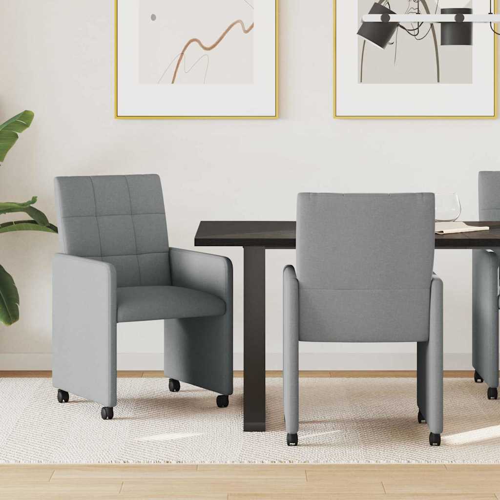Eetkamerstoelen met Wieltjes 2 pcs Lichtgrijs 58 x 65 x 94 cm is nu te koop bij PeponiXL, paradijselijk wonen!