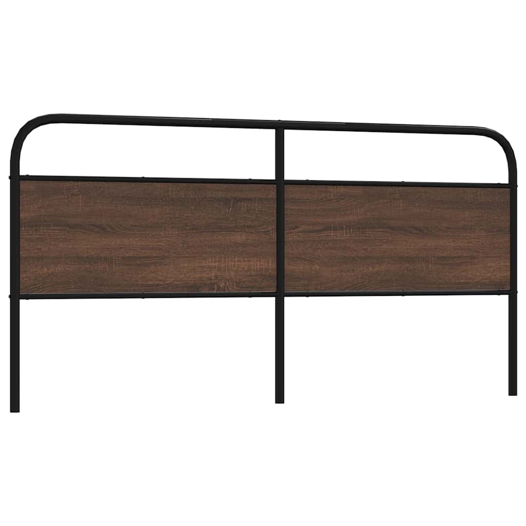 Vervangend hoofdbord 180 cm bewerkt hout en staal bruin eikenkleurig is nu te koop bij PeponiXL, paradijselijk wonen!