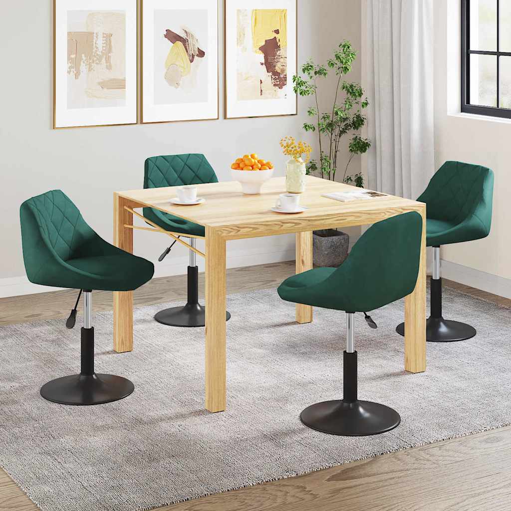 Eetkamerstoelen draaibaar 4 st fluweel donkergroen is nu te koop bij PeponiXL, paradijselijk wonen!