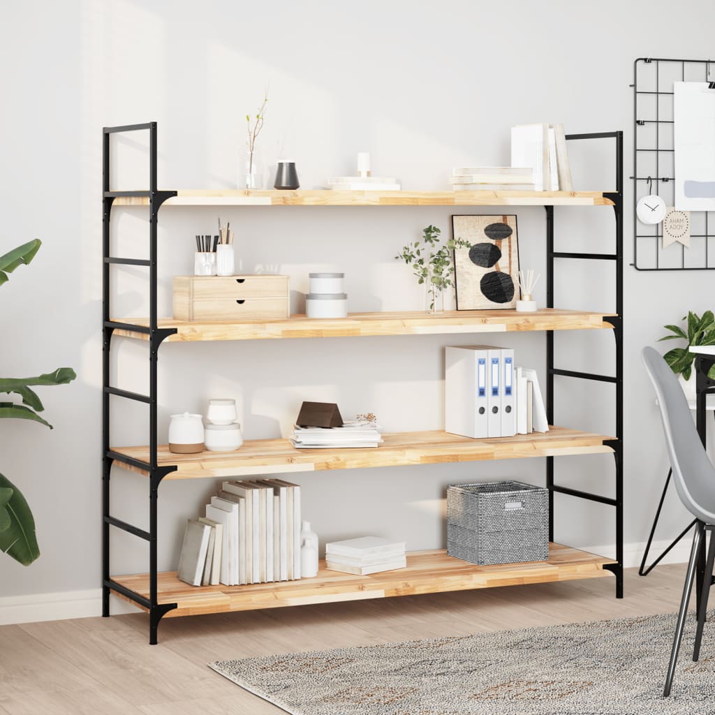 Wandschappen 4 st zwevend 160x40x4 cm onbehandeld acaciahout is nu te koop bij PeponiXL, paradijselijk wonen!