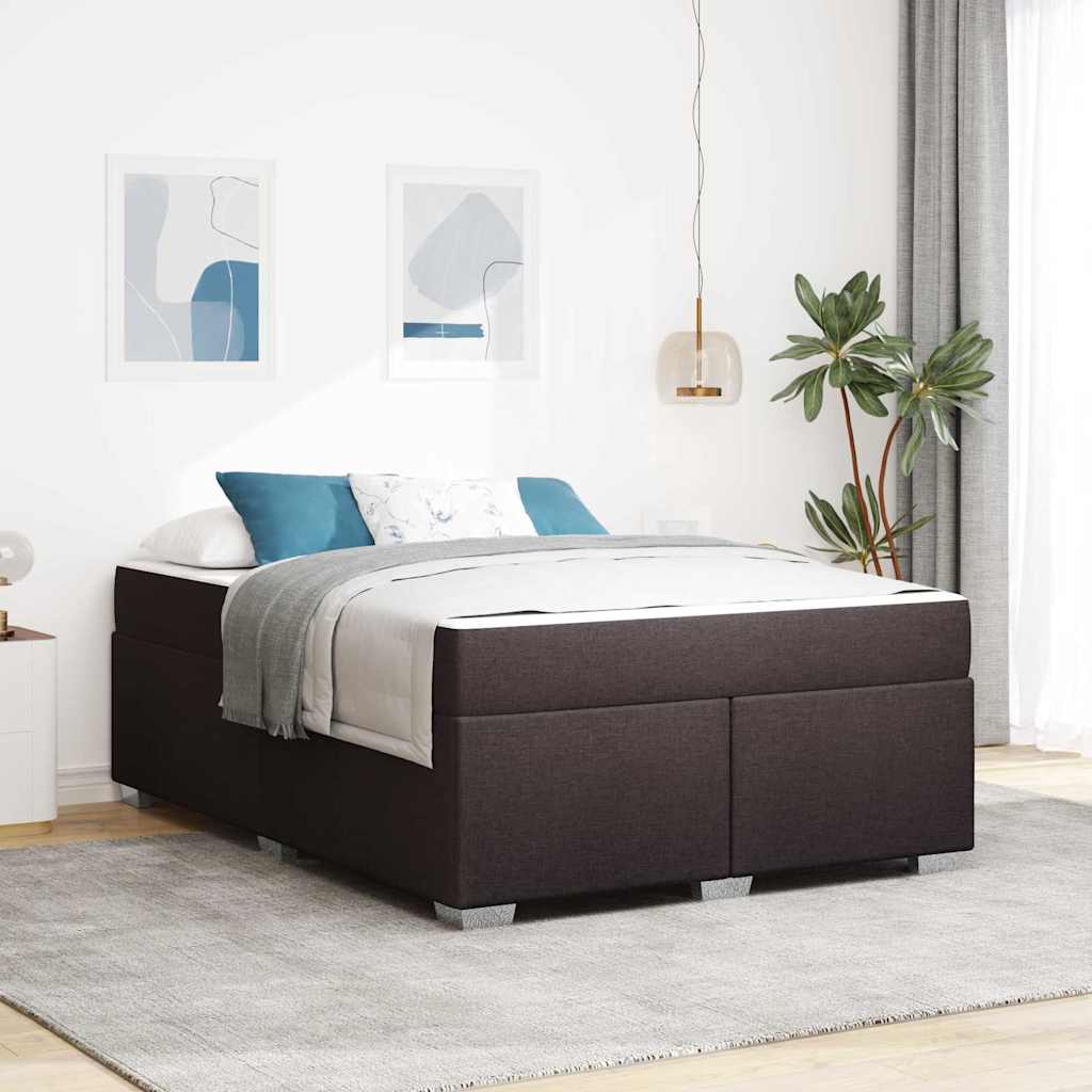 Bedframe met matras Donkerbruin 140 x 200 cm Stof is nu te koop bij PeponiXL, paradijselijk wonen!