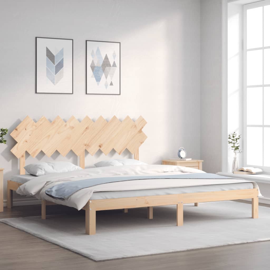 Bedframe met hoofdbord massief hout is nu te koop bij PeponiXL, paradijselijk wonen!
