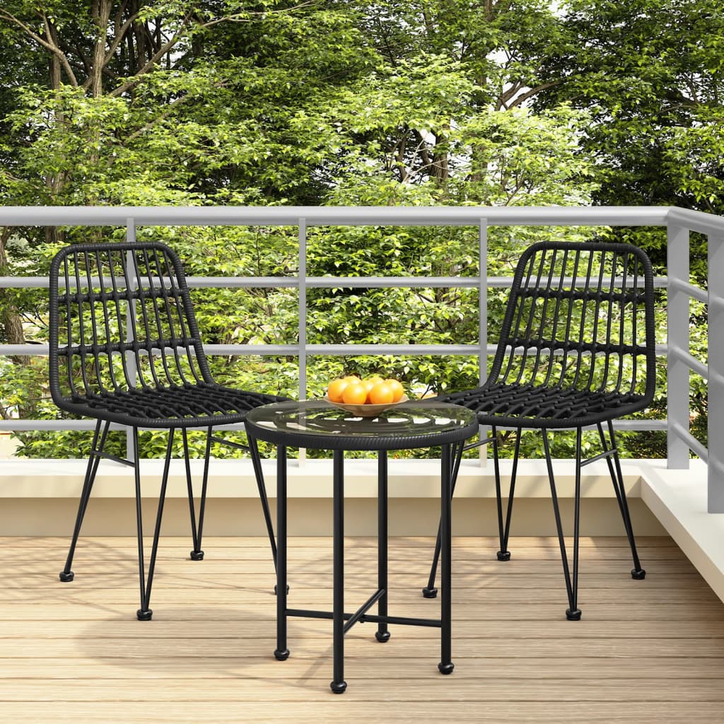 Tuinstoelen 2 st 48x62 84 cm PE rattan zwart is nu te koop bij PeponiXL, paradijselijk wonen!