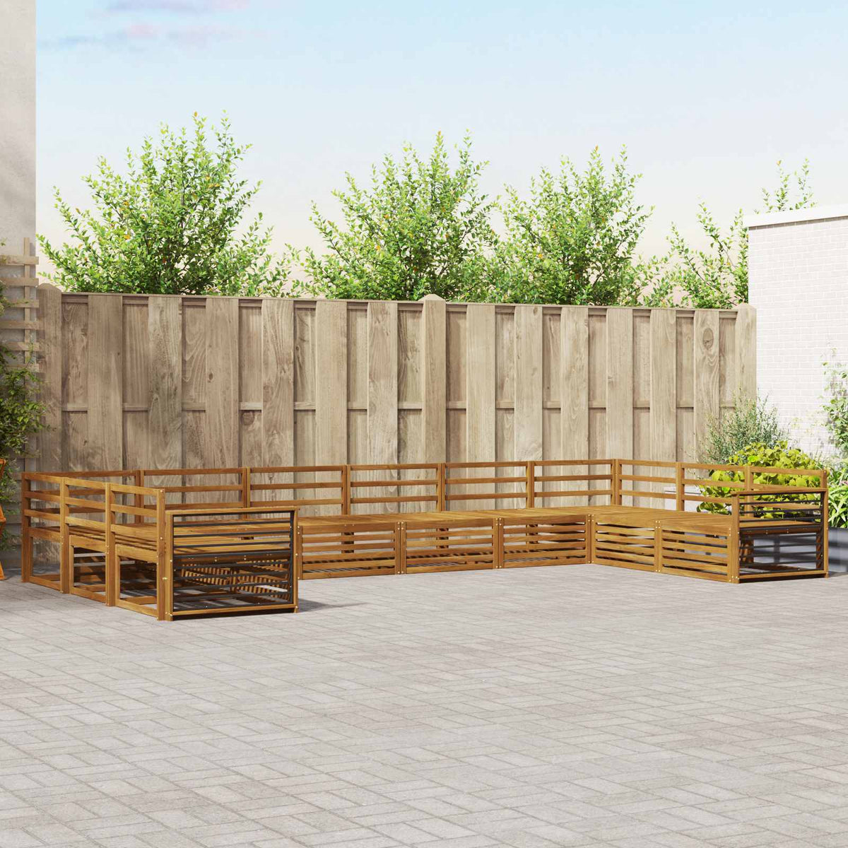 Sofa-Sets 10 pcs Naturel Massief Acaciahout is nu te koop bij PeponiXL, paradijselijk wonen!