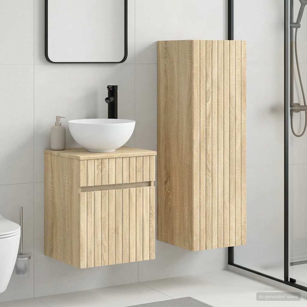 Badkamermeubelset 2 st Sonoma Eiken 33 x 34,5 x 100 cm is nu te koop bij PeponiXL, paradijselijk wonen!