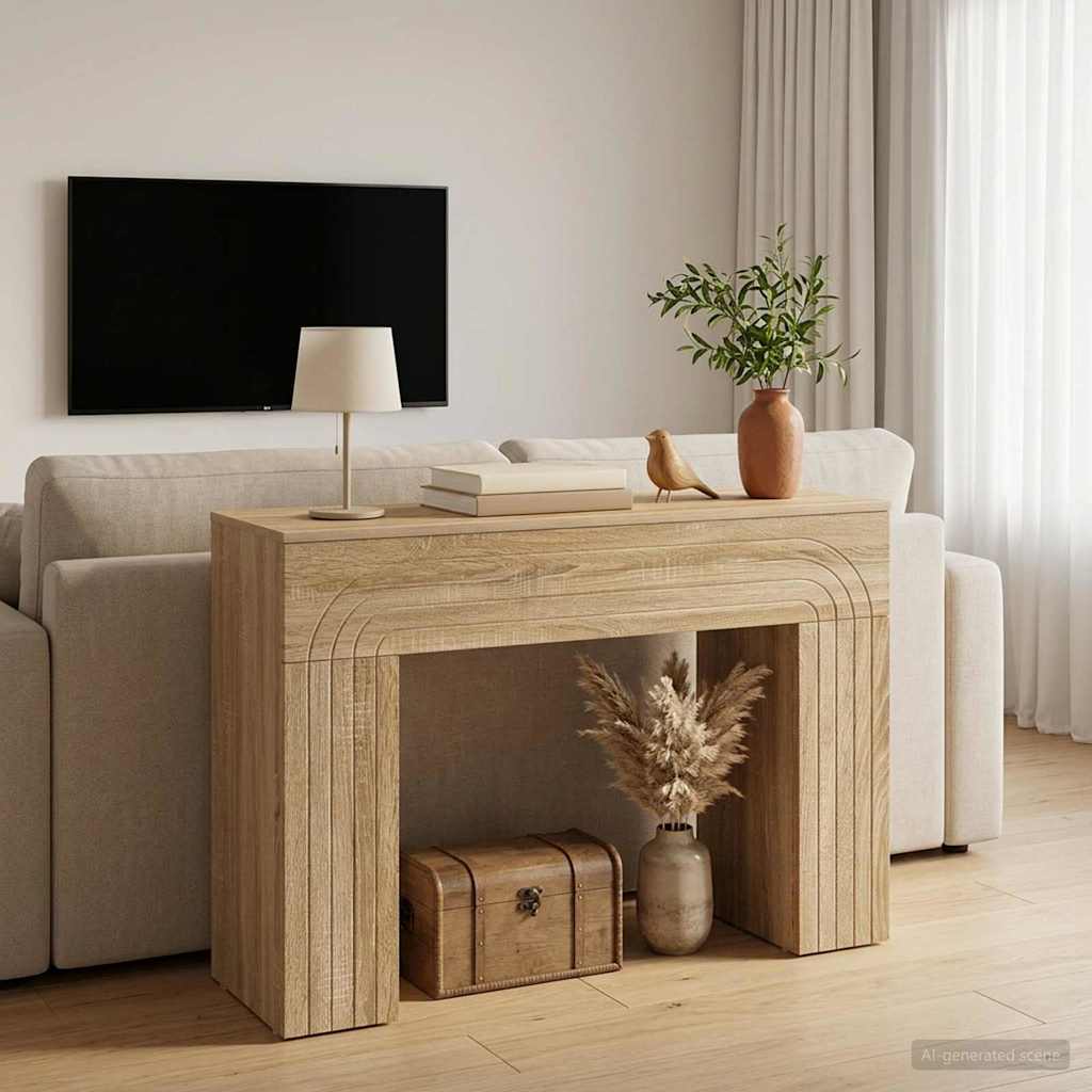 Salontafel Sonoma Eiken 102 x 35 x 75 cm Bewerkt hout is nu te koop bij PeponiXL, paradijselijk wonen!