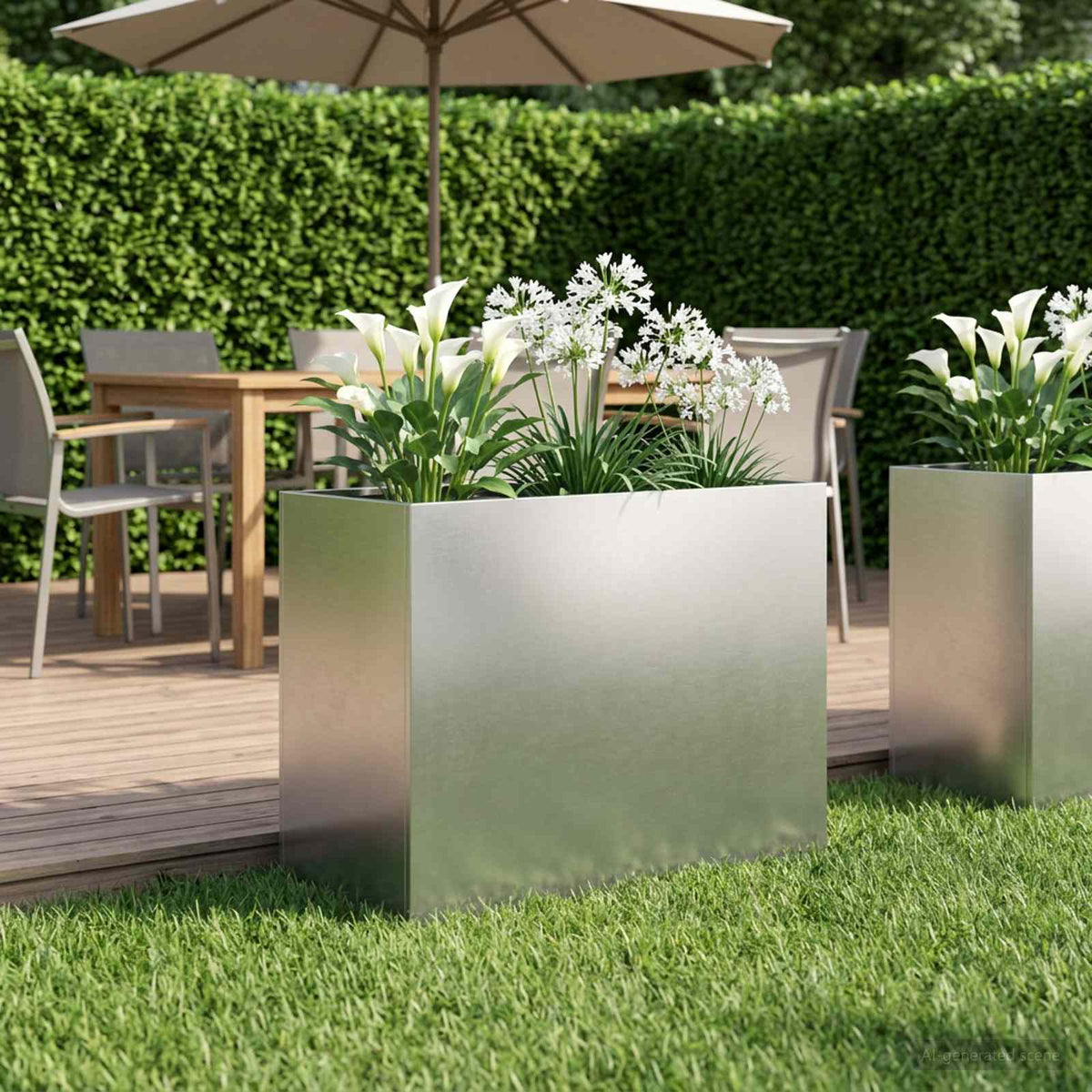 Plantenbak zilver 60 x 30 x 40 cm Roestvrij staal is nu te koop bij PeponiXL, paradijselijk wonen!