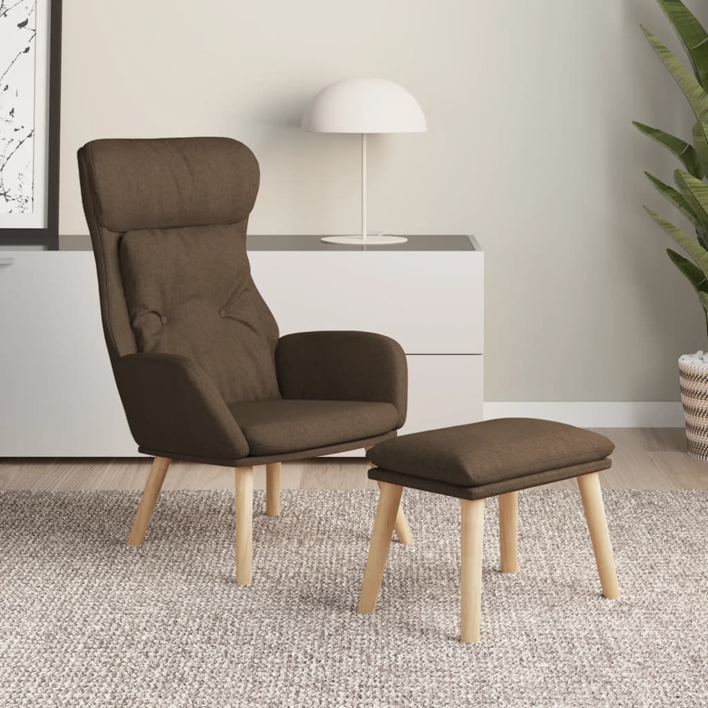 Relaxstoel met voetenbank stof bruin is nu te koop bij PeponiXL, paradijselijk wonen!