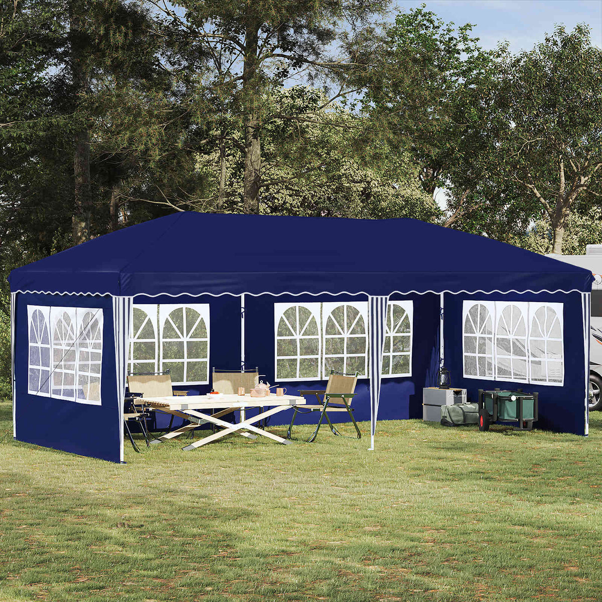 Pop-up Feesttent 575 x 289 x 245 cm Blauw is nu te koop bij PeponiXL, paradijselijk wonen!