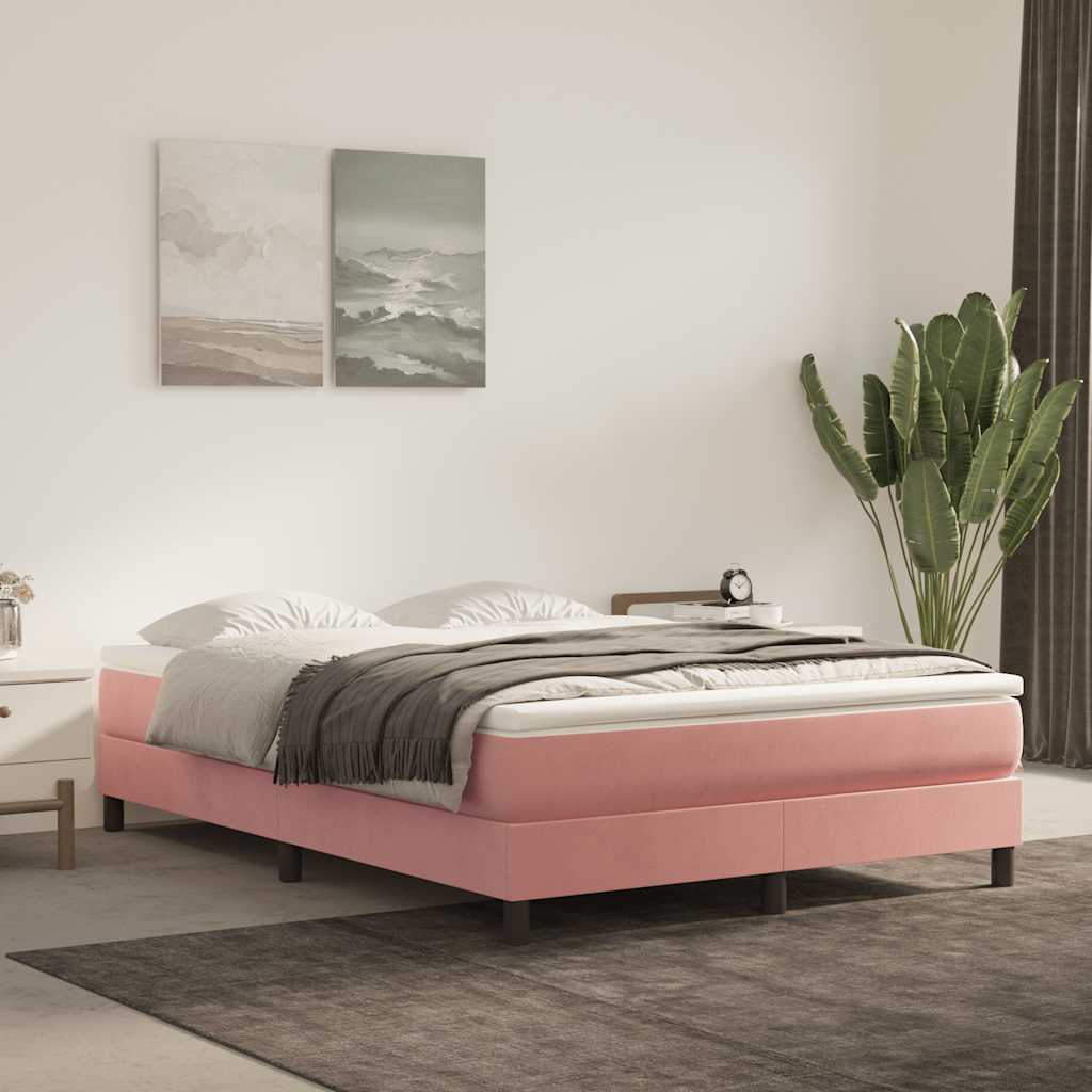 Pocketveringmatras medium 140x210x20 cm fluweel roze is nu te koop bij PeponiXL, paradijselijk wonen!