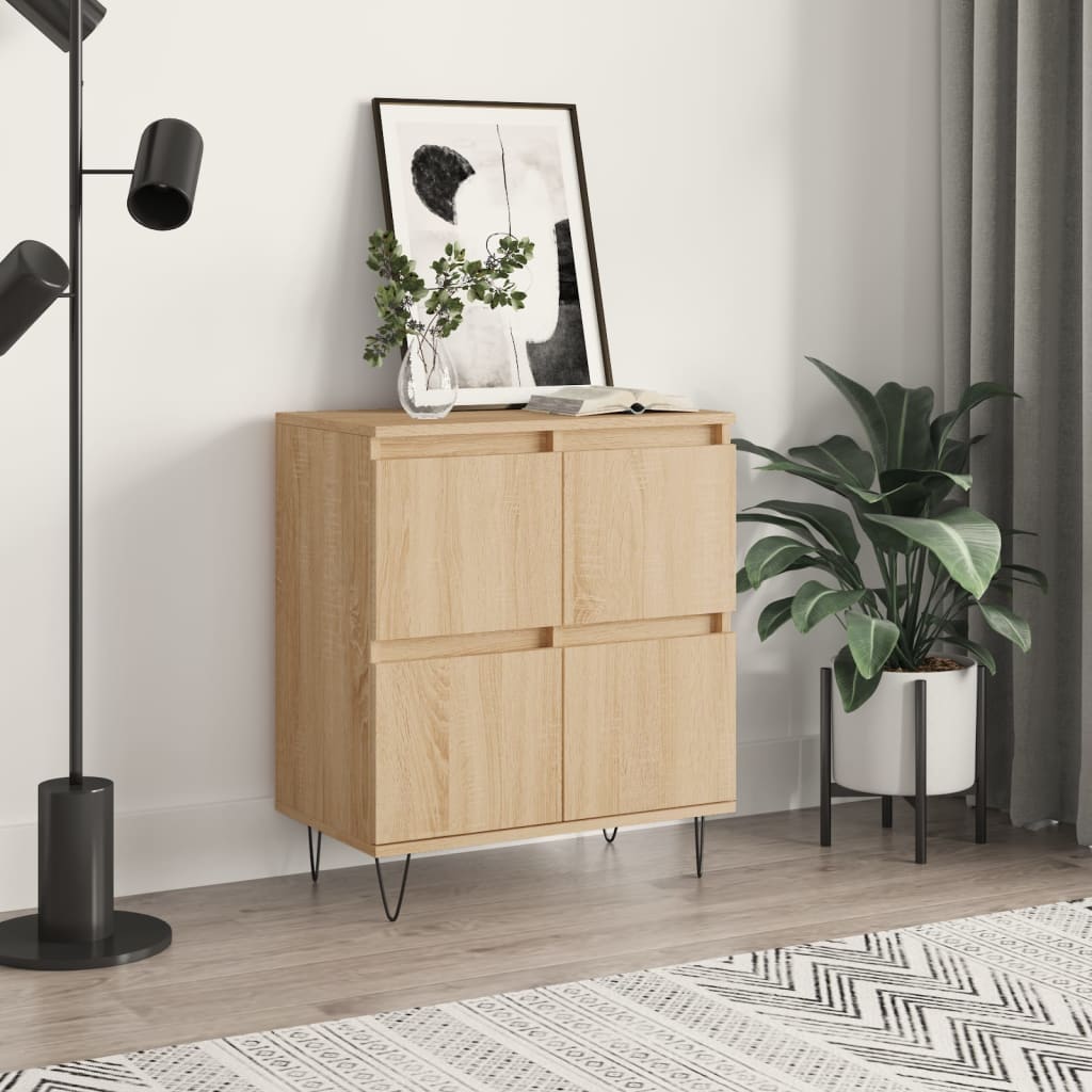 Dressoir 60x35x70 cm bewerkt hout sonoma eikenkleurig is nu te koop bij PeponiXL, paradijselijk wonen!