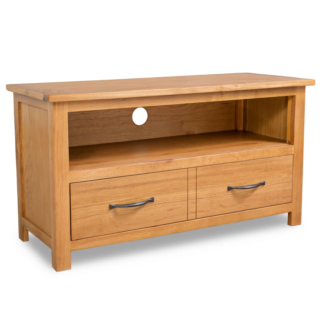 Tv-meubel 90x35x48 cm massief eikenhout is nu te koop bij PeponiXL, paradijselijk wonen!