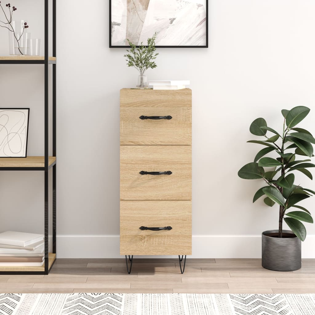 Dressoir 34,5x34x90 cm bewerkt hout sonoma eiken is nu te koop bij PeponiXL, paradijselijk wonen!
