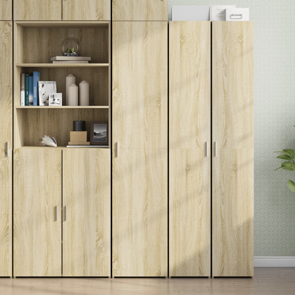Hoge kast 40x42,5x185 cm bewerkt hout sonoma eikenkleurig is nu te koop bij PeponiXL, paradijselijk wonen!