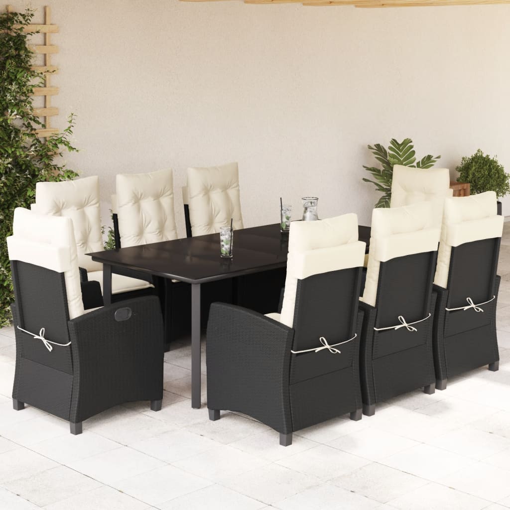 9-delige Tuinset poly rattan zwart is nu te koop bij PeponiXL, paradijselijk wonen!