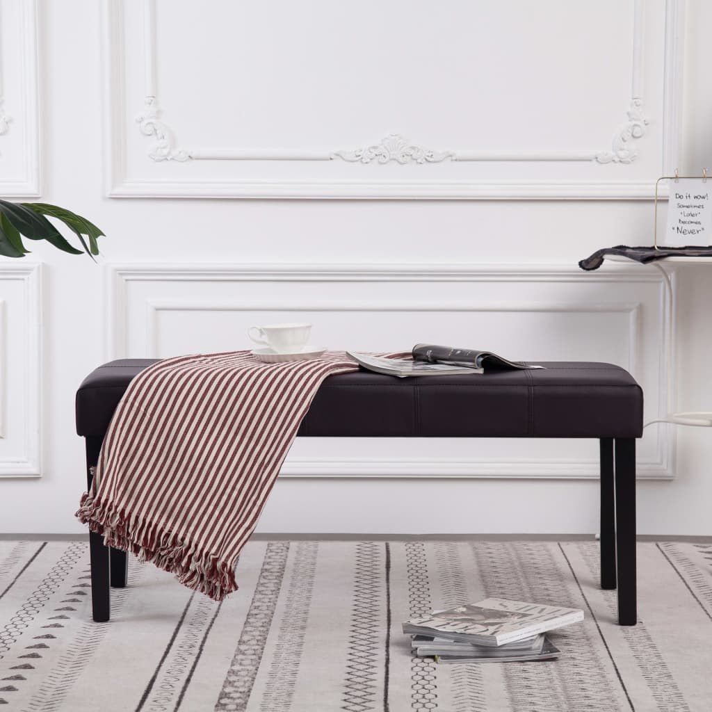 Bankje 106 cm kunstleer bruin is nu te koop bij PeponiXL, paradijselijk wonen!