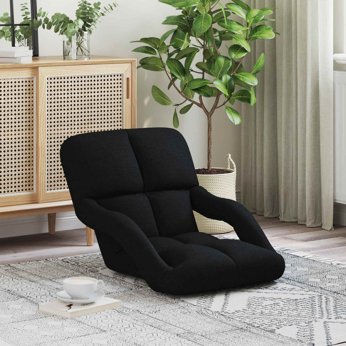 Verstelbare vlo stoelen Zwart 58 x 62 x 58 cm Stof is nu te koop bij PeponiXL, paradijselijk wonen!