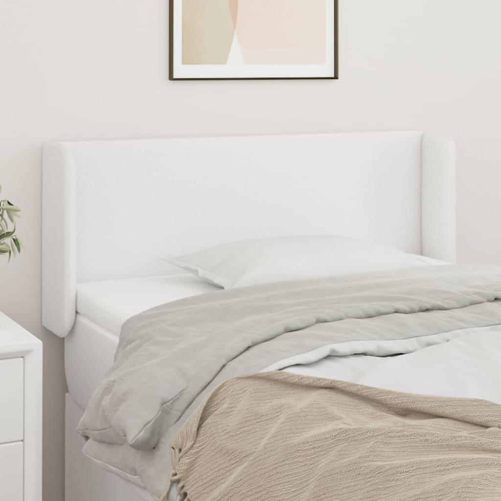 Hoofdbord met randen 103x16x78/88 cm kunstleer wit is nu te koop bij PeponiXL, paradijselijk wonen!