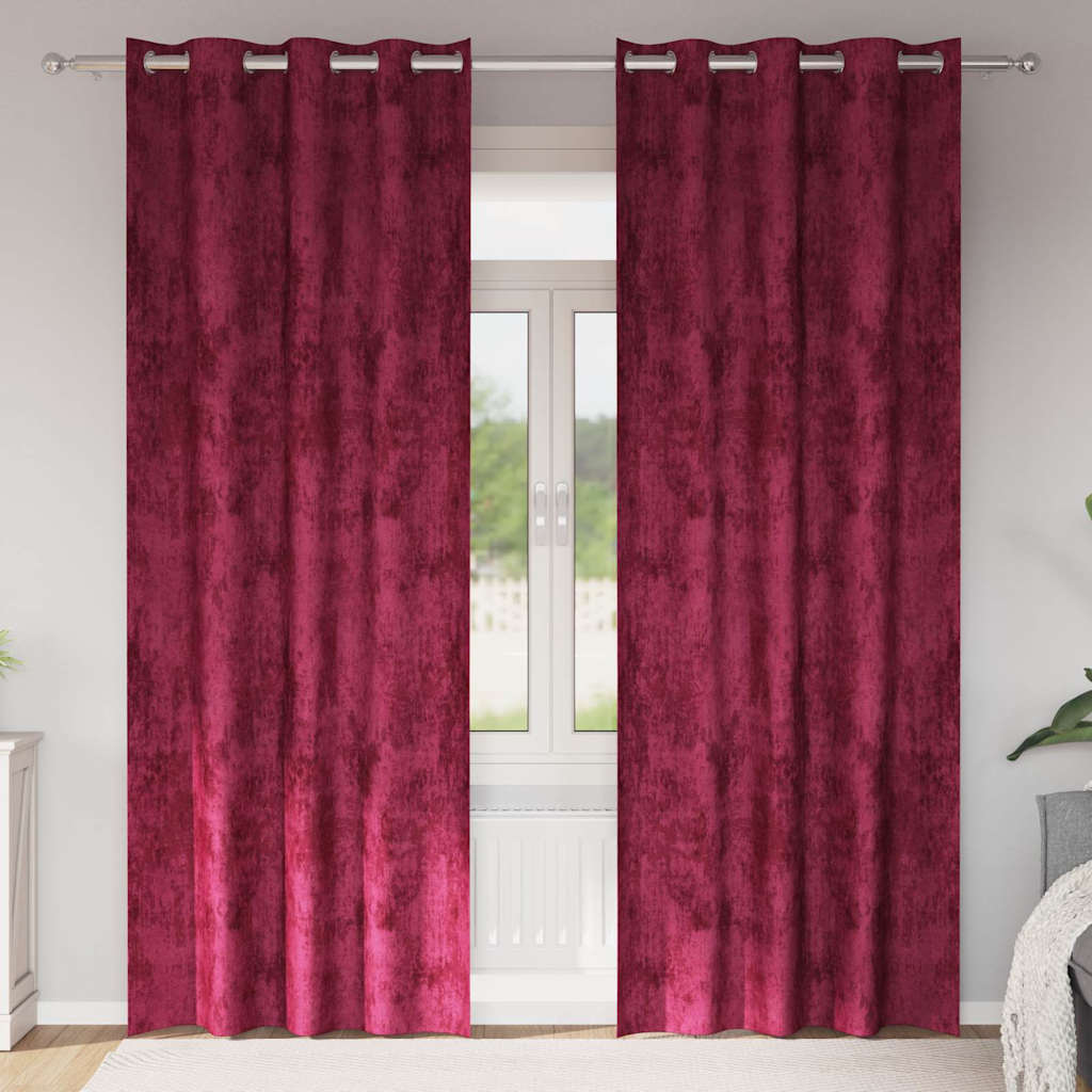 Velvet Gordijnen 2 pcs Wijnrood 260 x 140 cm Fluweel is nu te koop bij PeponiXL, paradijselijk wonen!