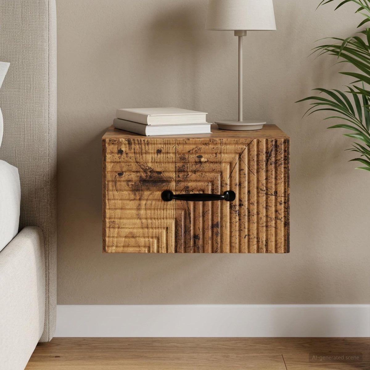 Wandbeugel Bedkast Oud hout 34,5 x 33 x 20 cm Bewerkt hout is nu te koop bij PeponiXL, paradijselijk wonen!