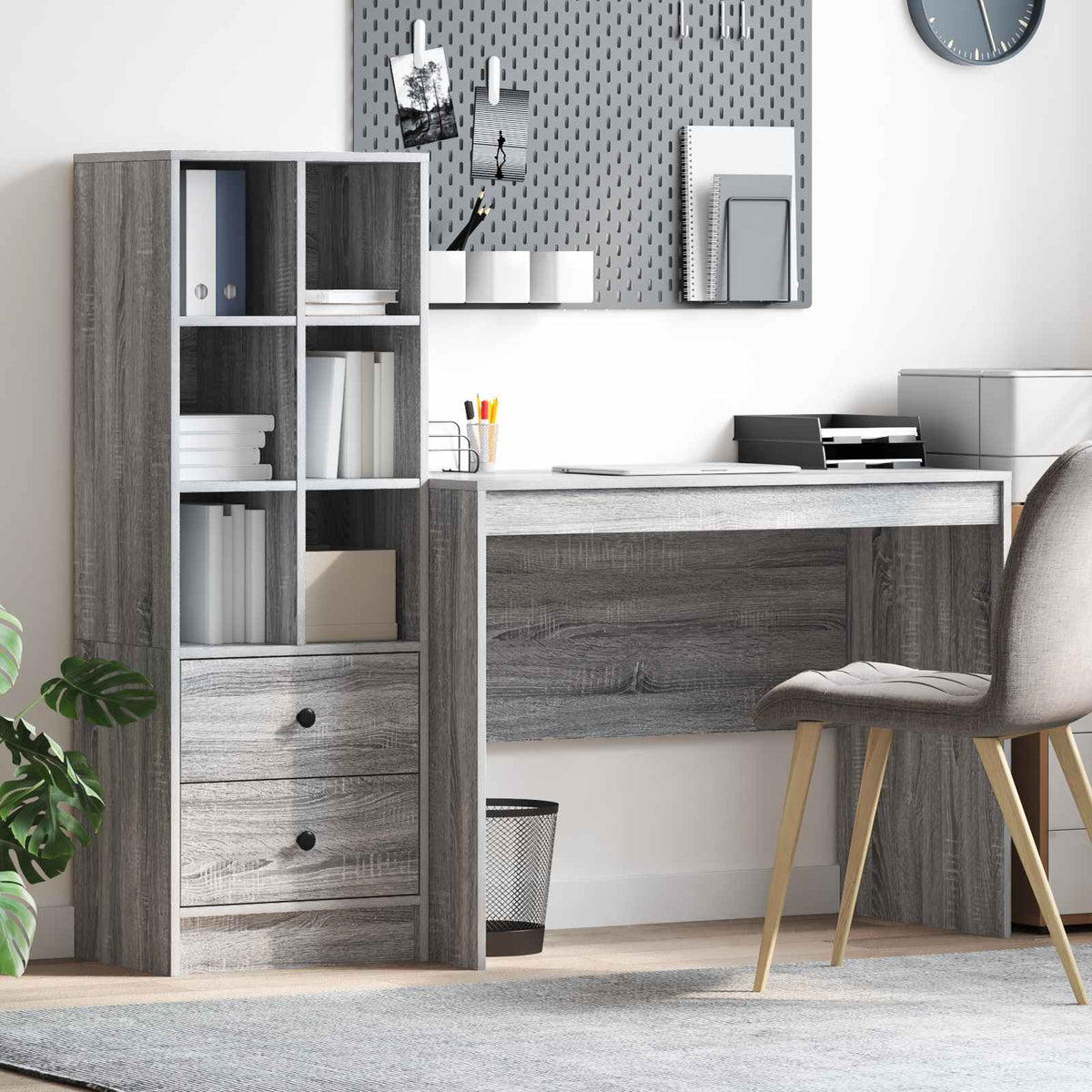 Bureau met lade 2 pcs Grijs Sonoma is nu te koop bij PeponiXL, paradijselijk wonen!