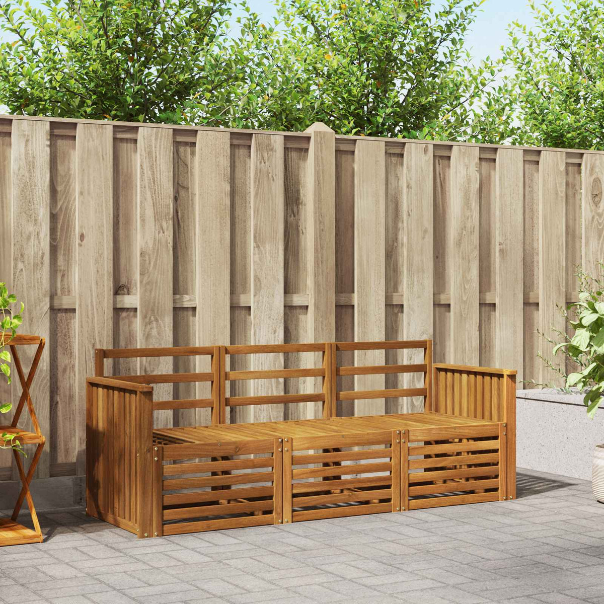 Sofa-Sets 3 pcs Naturel Massief Acaciahout is nu te koop bij PeponiXL, paradijselijk wonen!