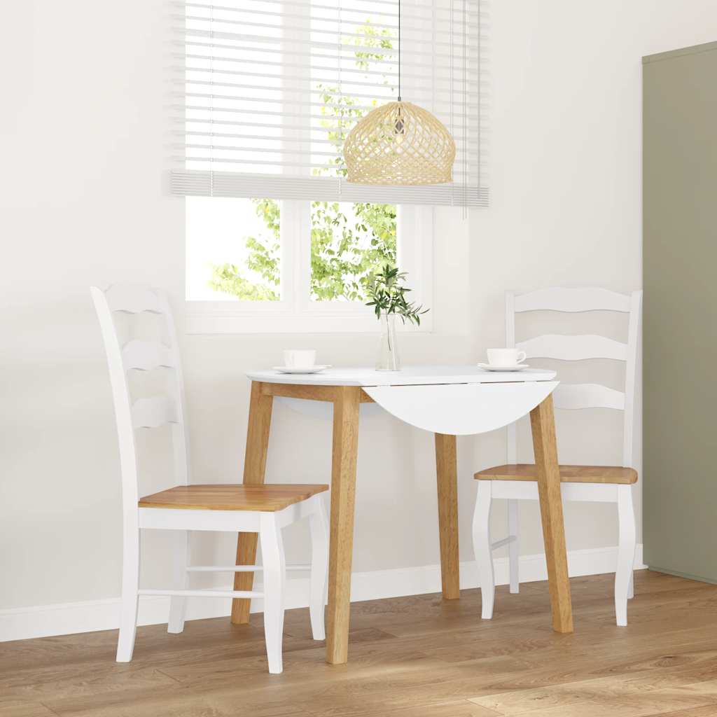 Eetkamerstoelen 2 stuks Wit Massief Hout Rubber is nu te koop bij PeponiXL, paradijselijk wonen!