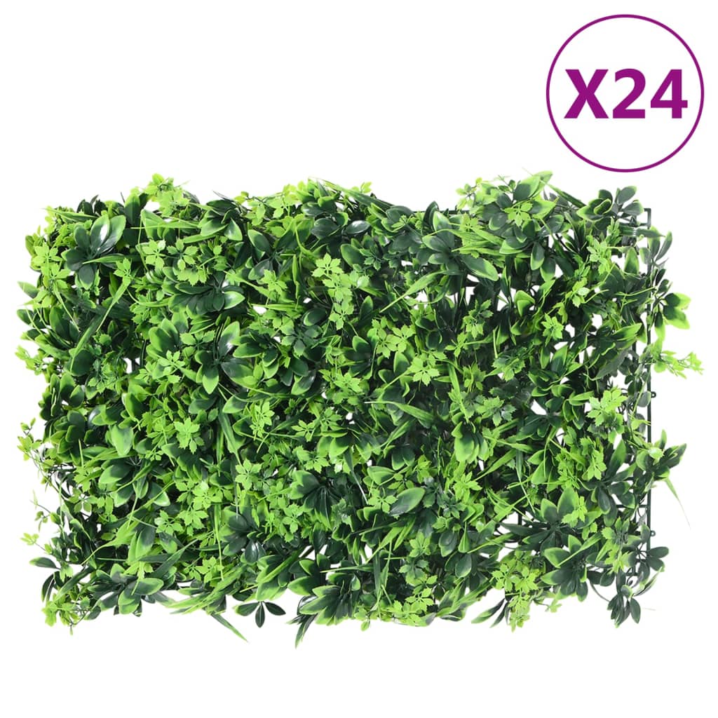 Hek met kunstbladeren 24 st 40x60 cm groen is nu te koop bij PeponiXL, paradijselijk wonen!