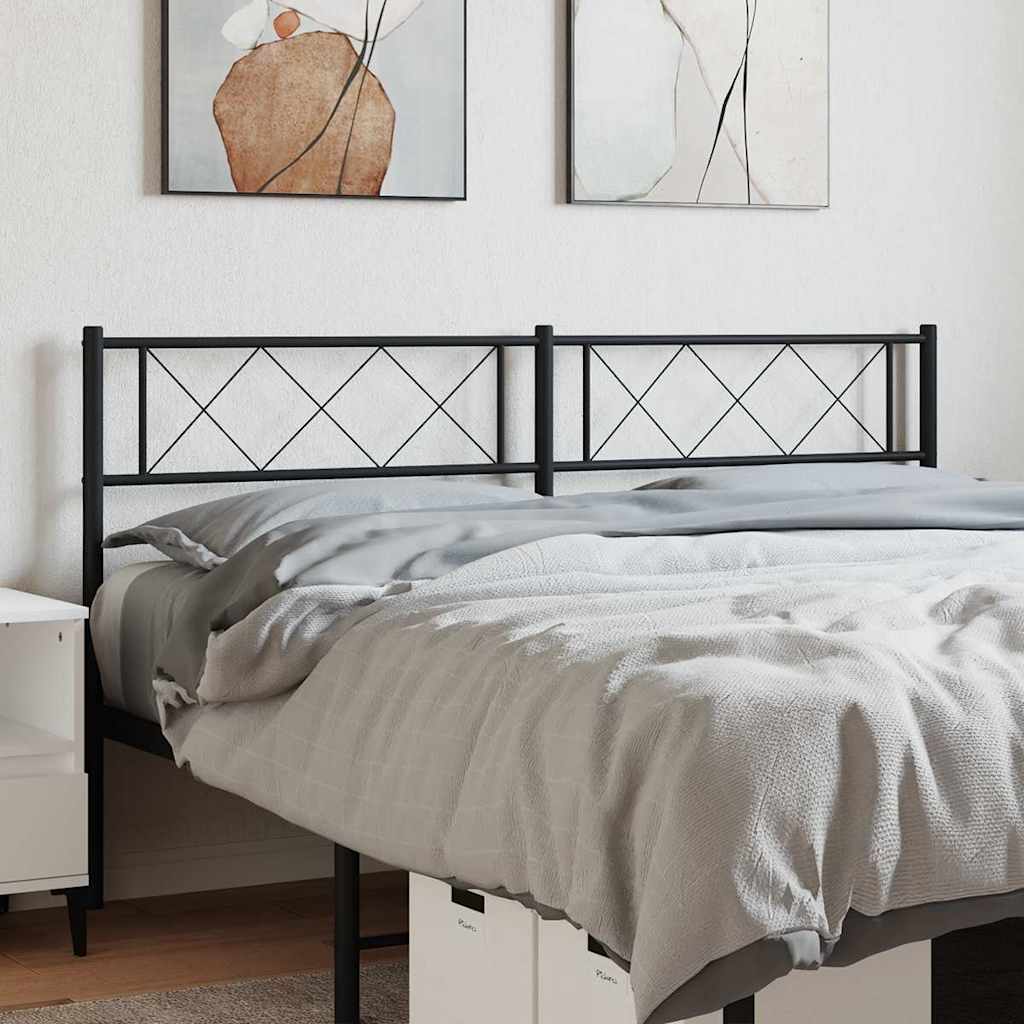 Vervangend hoofdbord 120 cm metaal zwart is nu te koop bij PeponiXL, paradijselijk wonen!