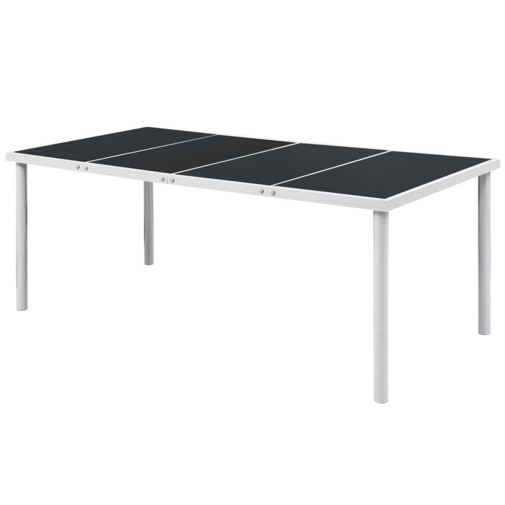 Tuintafel 190x90x74 cm staal zwart is nu te koop bij PeponiXL, paradijselijk wonen!