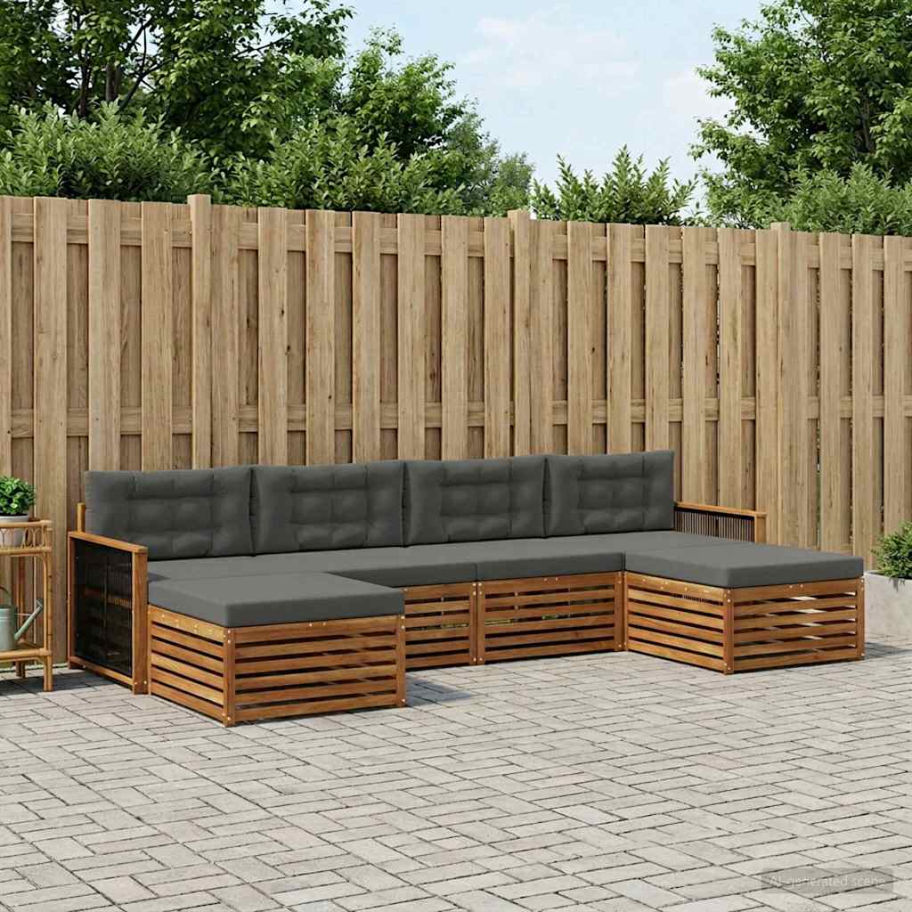 Sofa-Sets met kussen 6 pcs Massief Acaciahout is nu te koop bij PeponiXL, paradijselijk wonen!