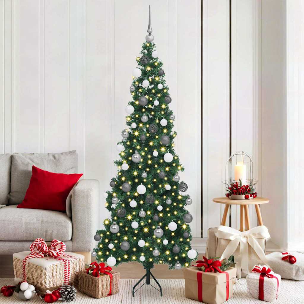 Hoek Kunstkerstboom met 300 LED Groen 180 cm PVC en Metaal is nu te koop bij PeponiXL, paradijselijk wonen!