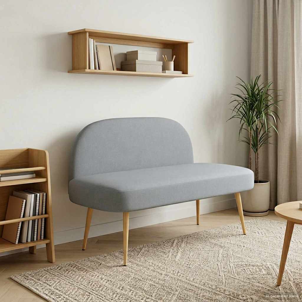 Gestoffeerde bank met rugleuning Lichtgrijs 110 x 60 x 76 cm is nu te koop bij PeponiXL, paradijselijk wonen!