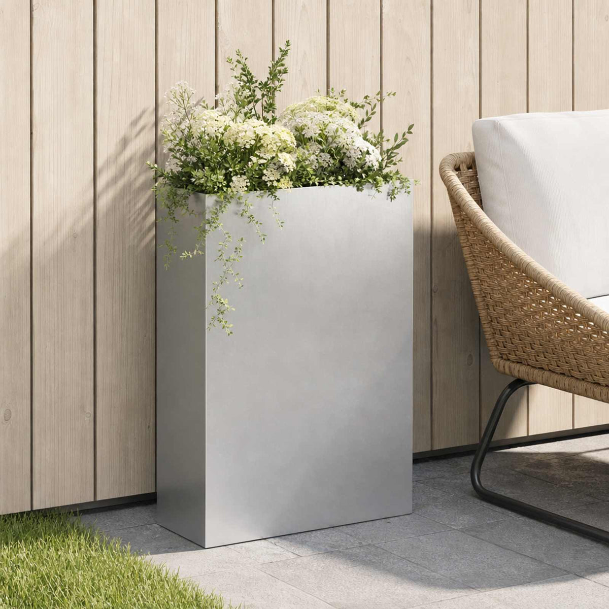 Plantenbak zilver 50 x 20 x 75 cm Roestvrij staal is nu te koop bij PeponiXL, paradijselijk wonen!
