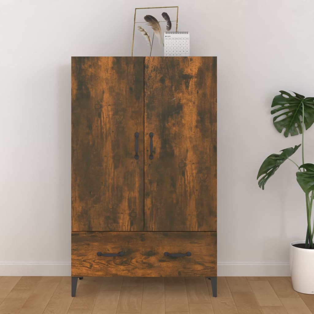 Hoge kast 70x31x115 cm bewerkt hout gerookt eikenkleurig is nu te koop bij PeponiXL, paradijselijk wonen!