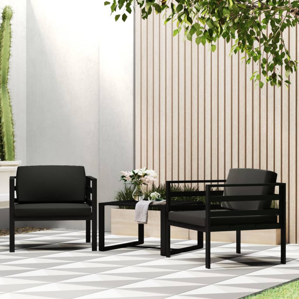 Eenzitsbanken 2 st met kussens aluminium antracietkleurig is nu te koop bij PeponiXL, paradijselijk wonen!